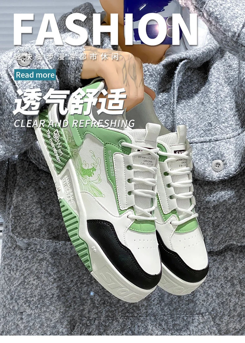 Skateboarding Shoes for Men Male Running Breathable Sports board White Shoes Sneakers Men Shoes Brand Casual Shoes for Men - Clikcy