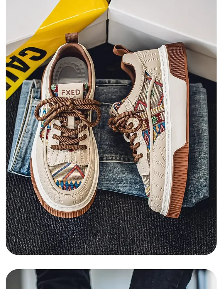 Men's Shoes 2025 New Trend Printed Fashion Shoes All Kinds of High Sense Board Shoes Daily Wear Street Casual Shoes - Clikcy