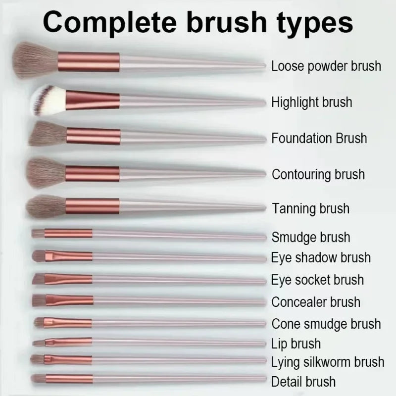 13Pcs Professional Makeup Brushes Set Soft Fluffy for Foundation Blush Powder Eyeshadow Kabuki Blending Makeup Brush Beauty Tool - Clikcy