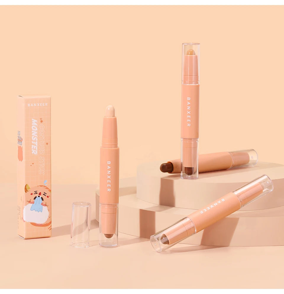 BANXEER Contour Stick Double Head Contour Pen Waterproof Matte Finish Highlighters Shadow Contouring Pencil Cosmetics For Face - Clikcy