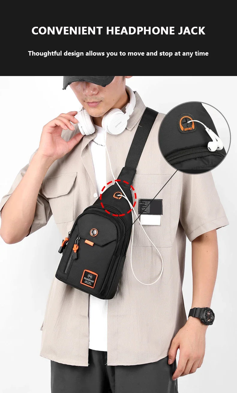 Mens Adventure Sling Backpack - Spacious Rugged for Outdoor Sports Hiking and Travel - Versatile Chest Bag with Multiple Pockets - Clikcy