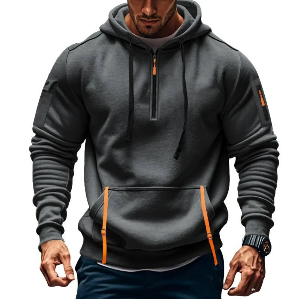 New Trendy Drop Shoulder Hooded Sweatshirt Men's Pullover Fashion Sweatshirt Casual Hoodie Jacket S-XXXL - Clikcy