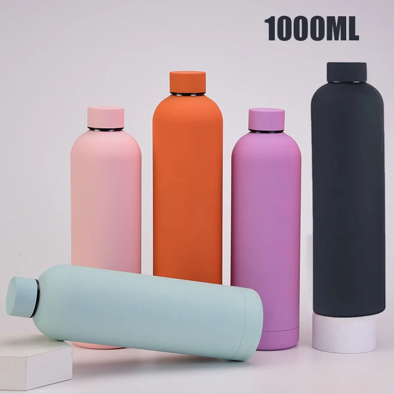 1000ML Double-Wall Stainless Steel Leak-proof Thermal Vacuum Flask Insulated Water Bottle Sports Coffee Straight Body Cup - Clikcy