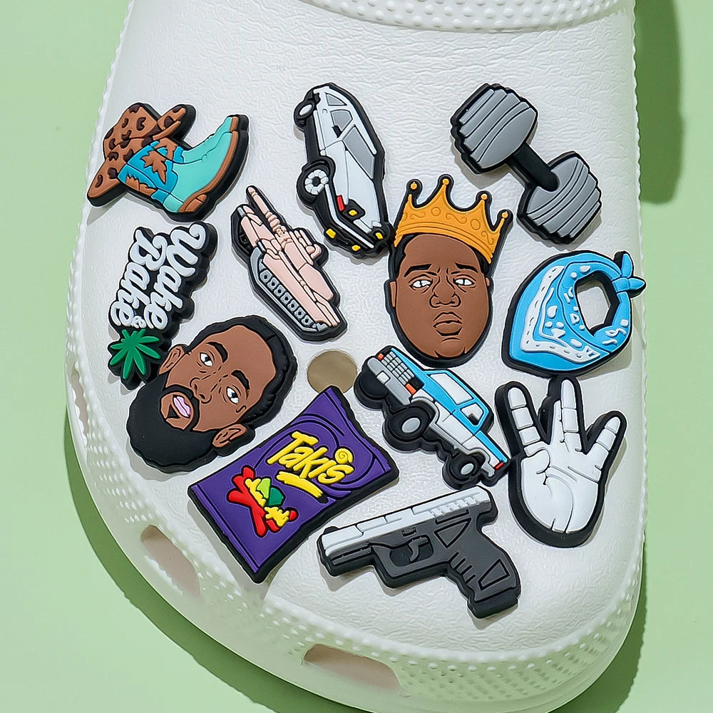 1pcs PVC Trend Style Shoe Charms Gamepad Gun Car for Men Boys Shoe Decorations Accessories Garden Sandals - Clikcy