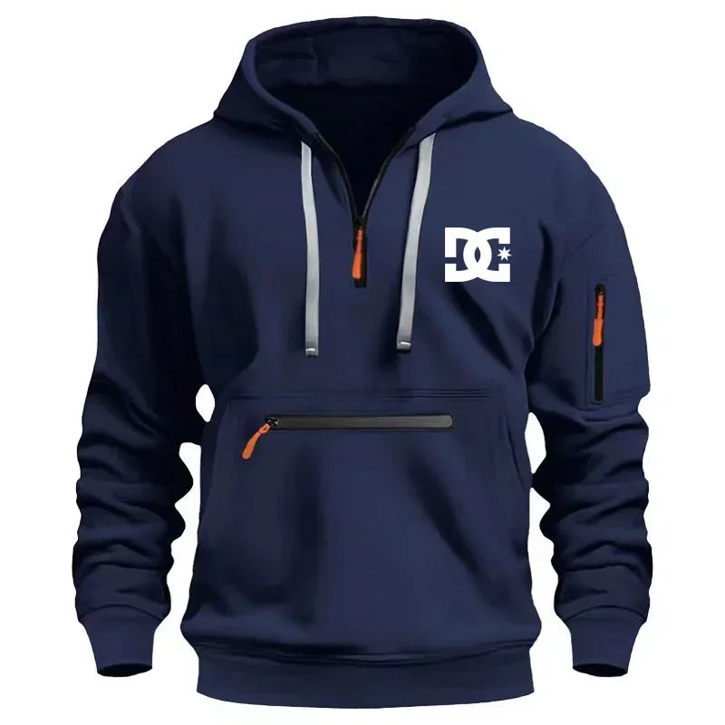 Men's sweatshirts, zippered hoodies, men's streetwear, fashionable spring and autumn new sportswear, brand clothing, multi-pocke - Clikcy