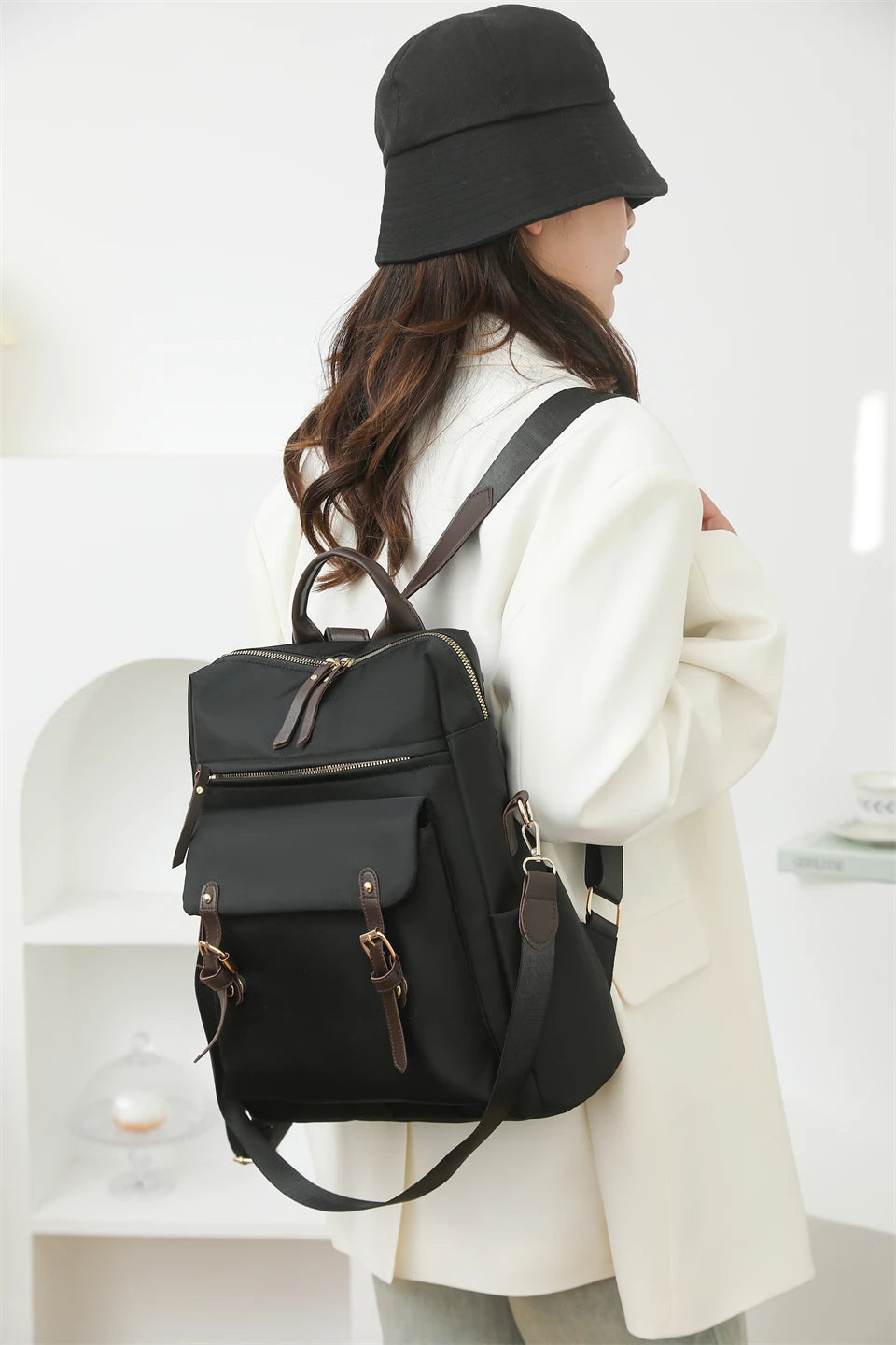 Fashion Rucksack Women Shoulder Bag High Quality Waterproof Nylon Back Pack Purse Large Capacity Backpack for College Students - Clikcy