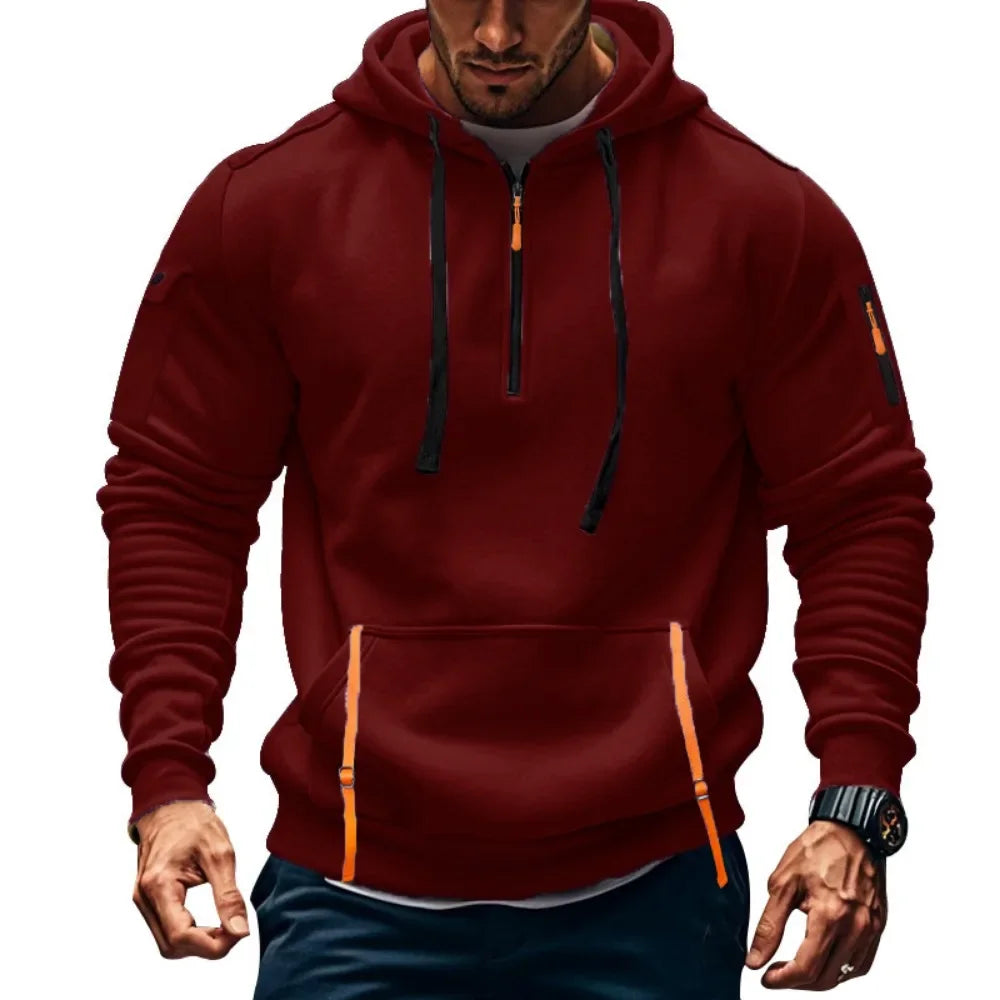 New Trendy Drop Shoulder Hooded Sweatshirt Men's Pullover Fashion Sweatshirt Casual Hoodie Jacket S-XXXL - Clikcy