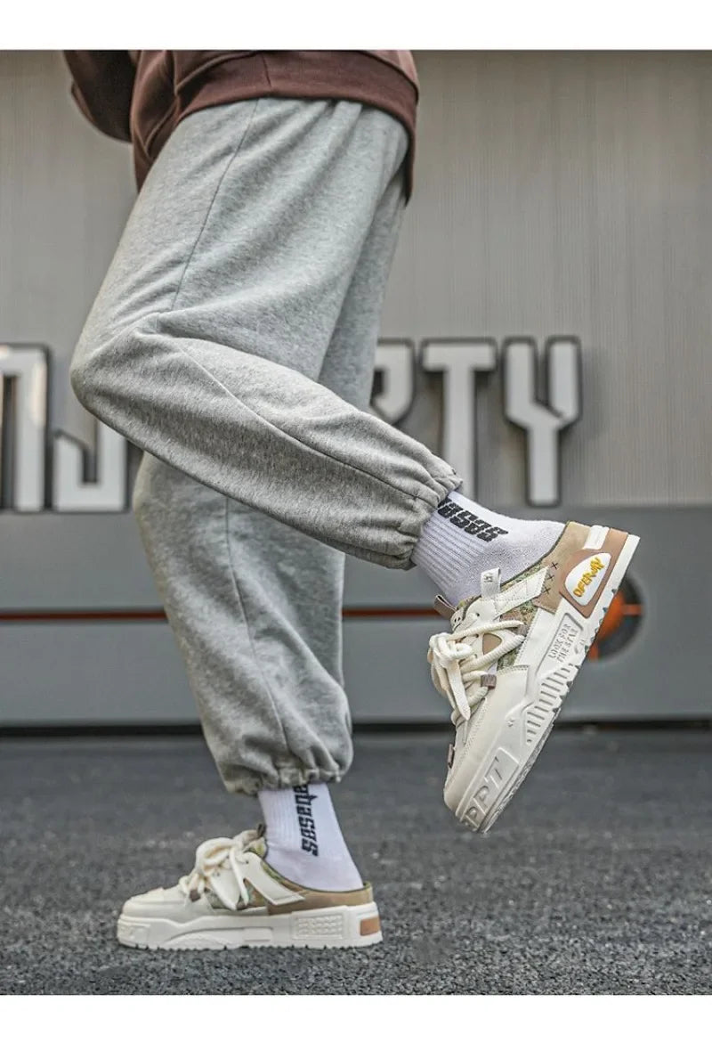 2025Summer Fashion Designer Men Half Slipper Breathable Casual Platform Shoes Lightweight Sneakers Outdoor Walking Flats Loafers