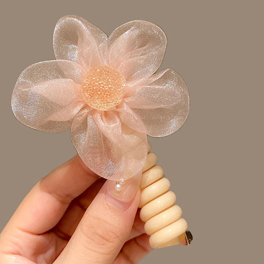 Elastic Knit Telephone Wire Hair Bands Girl Woman Hair Accessories Rubber Band Headwear Hair Rope Spiral Shape Hair Ties - Clikcy