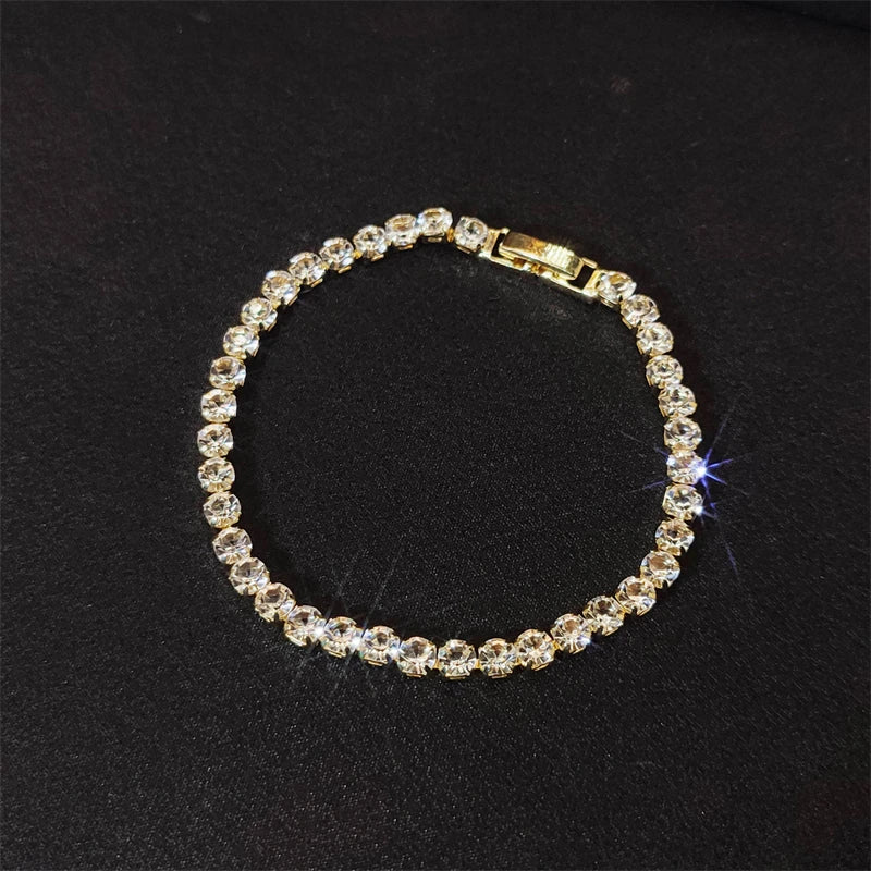 New Fully Inlaid Rhinestone Adjustable Gold Plated Shiny Women's Bracelet Fashion Droplet Shape Zircon Bracelet Jewelry Gift