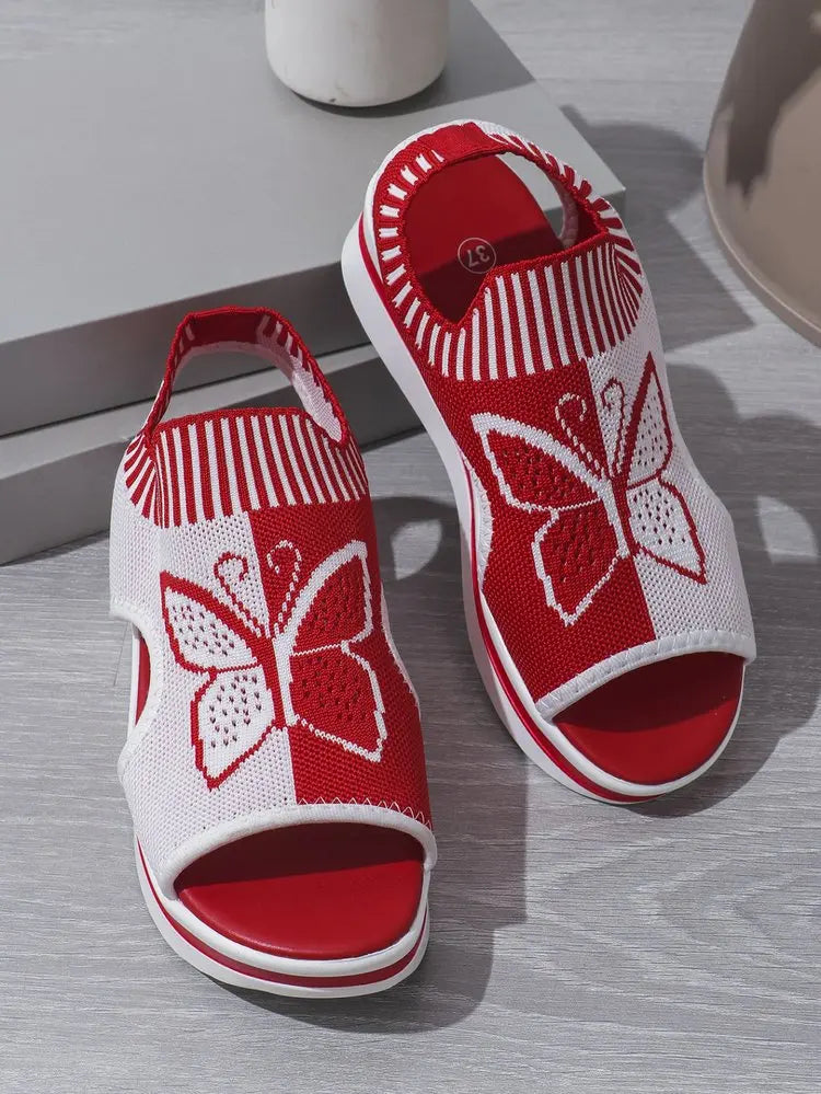 Women Flat Sandals Mesh Fish Mouth Casual Low Heels New Summer Slides Women Platform Shoes Sports Wedges Beach Comfort Sandals - Clikcy