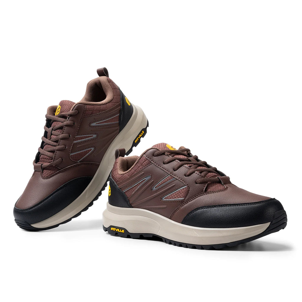 FitVille Men'S Widened Hiking Waterproof Outdoor Work Hiking Shoes With Arch Support To Relieve Heel Pain Lightweight Non-Slip - Clikcy