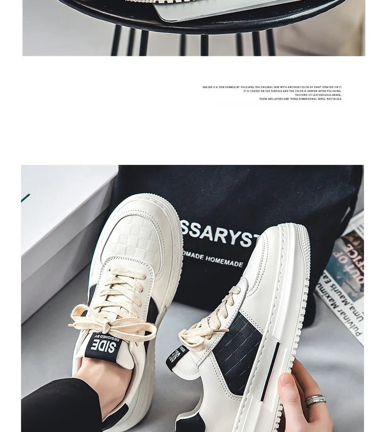 Men's Casual Shoes 2025 New Fashion Platform Shoes Outdoor Casual Sneakers Men Street Skate Shoe Lace-up Shoes Zapatillas Hombre - Clikcy