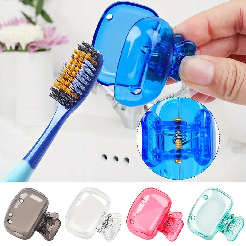 1PCS Travel Toothbrush Head Covers Toothbrush Protector Cap Brush Pod Case Protective Portable Plastic Clip For Household Travel - Clikcy
