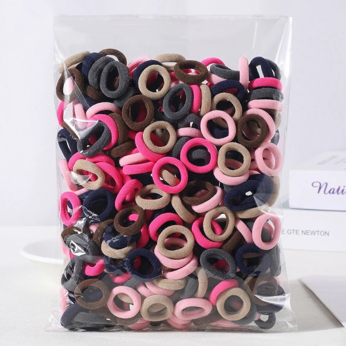 100PCS Colorful Basic Nylon Ealstic Hair Ties for Girls Children Ponytail Hold Scrunchie Rubber Band Kids Basic Hair Accessories - Clikcy