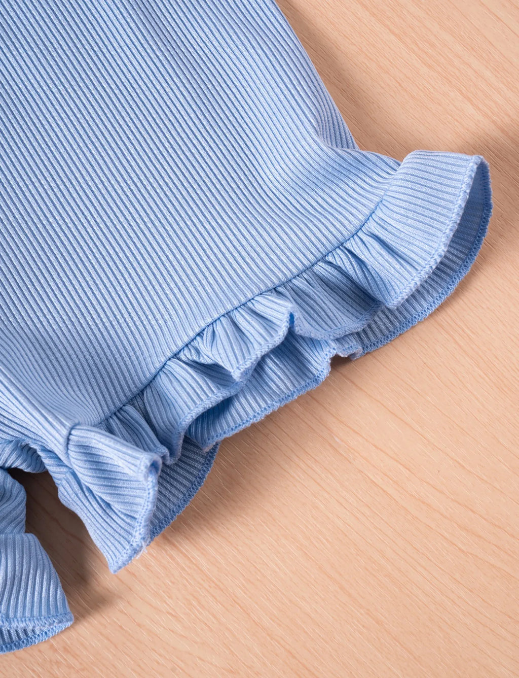 Summer Toddler Girl Ruffle Sleeve 2pcs Set Sleeveless T-shrits Top and Shorts Outfit for Kids Girls Solid Suit Clothing - Clikcy