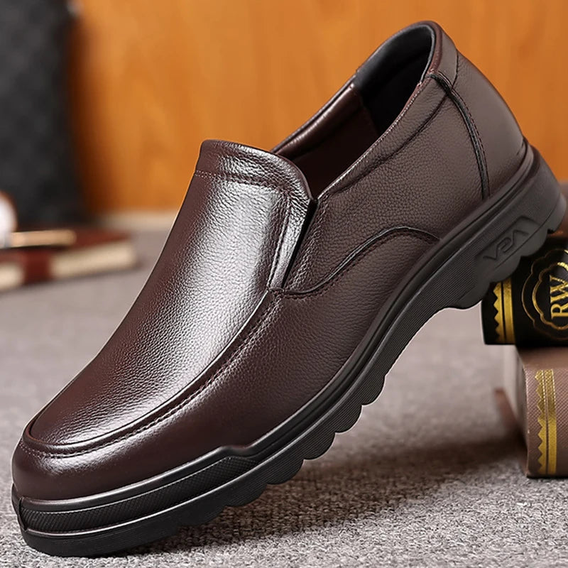 Leather Shoes for Men Dress Shoes Slip-on Plus Size Office Formal Shoes for Male Wedding Party Casual Business Oxfords