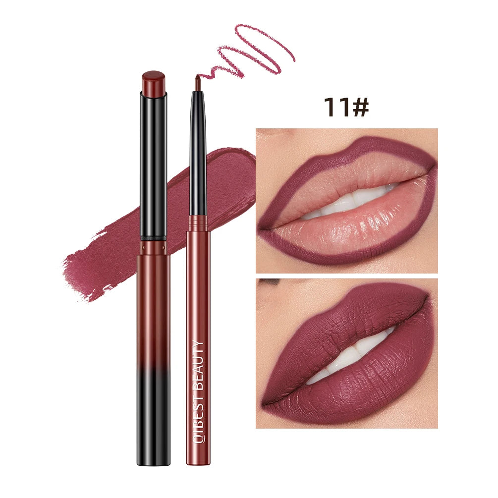 2023 New Matte Nude Lipstick Pen Long Lasting Lipliner Lip Pencil Waterproof Lip Liner Contour Sexy Red Lip Makeup Set For Women