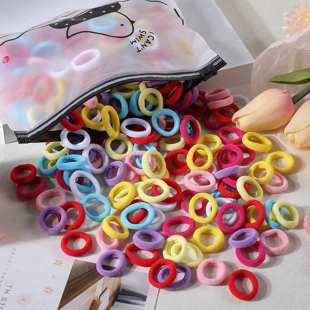 100/300Pcs Children Elastic Hair Bands Girls Rubber Band Kids Sweet Scrunchie Hair Ties Baby Headband Kids Hair Accessories - Clikcy