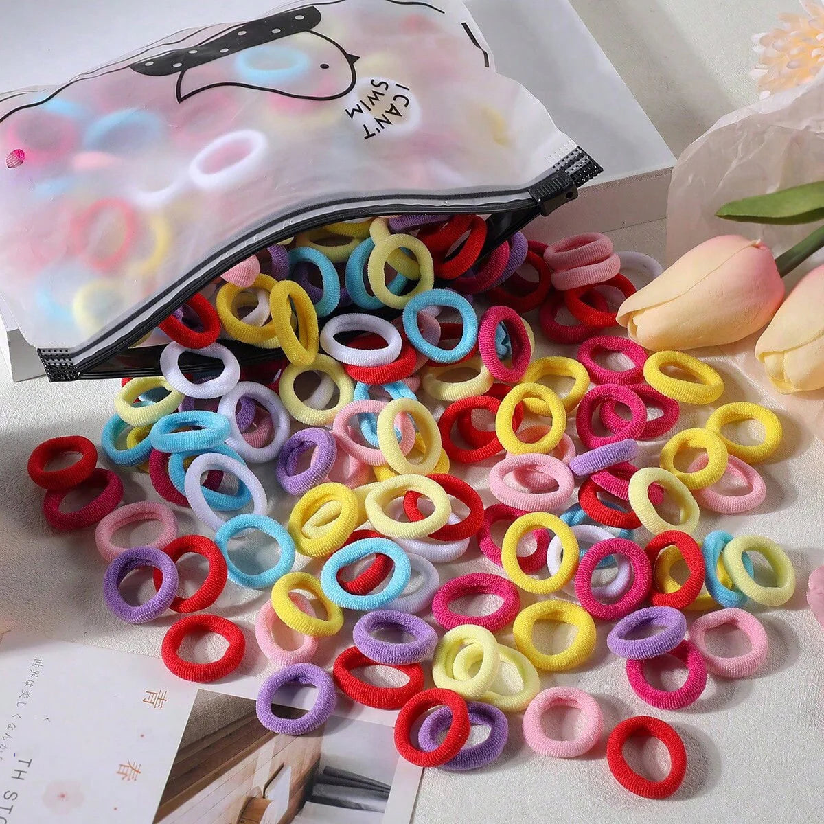 100/300Pcs Children Elastic Hair Bands Girls Rubber Band Kids Sweet Scrunchie Hair Ties Baby Headband Kids Hair Accessories - Clikcy