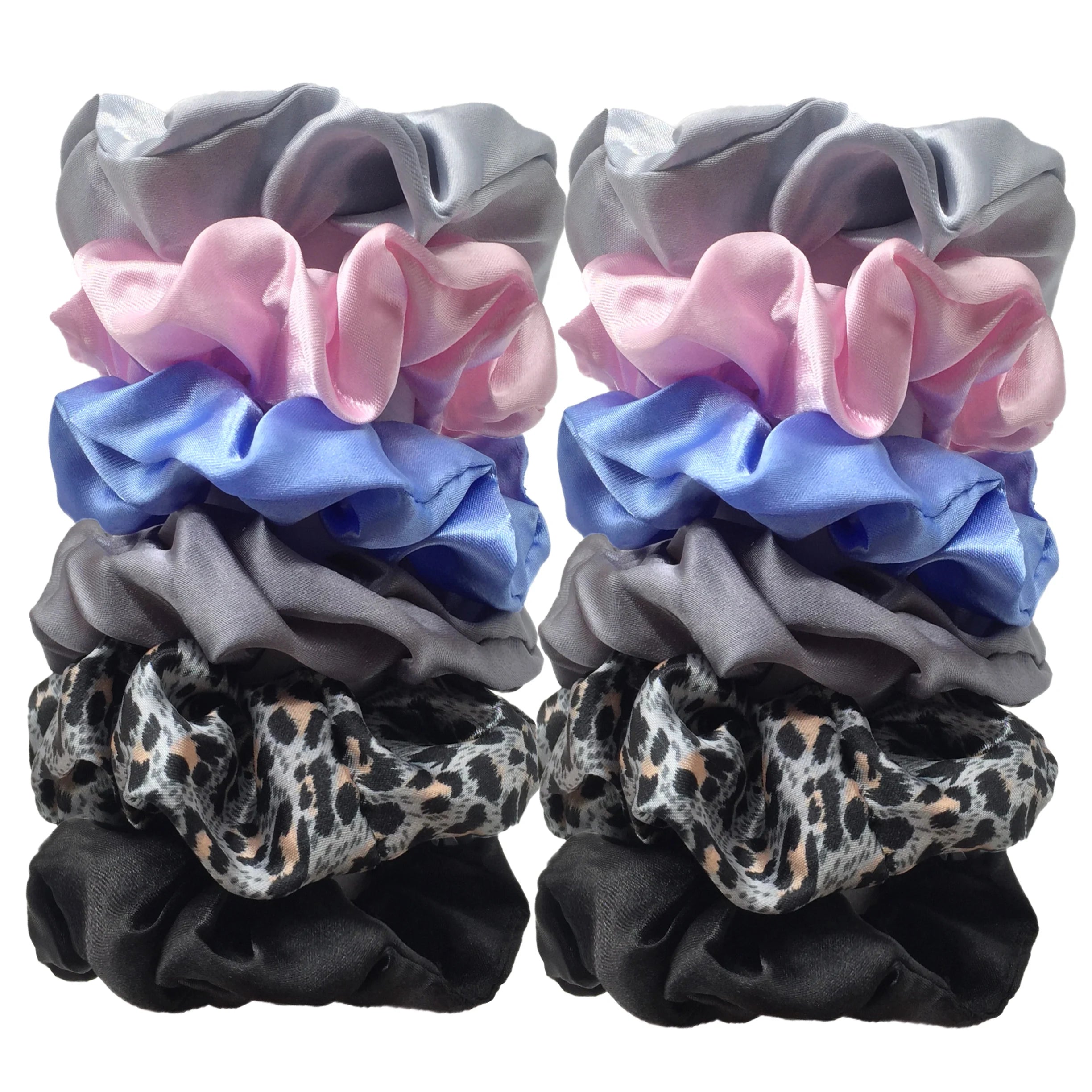 12PCS Soft fashion Satin Colorful Intestine Hair Band Hair Accessories hair scrunchies Headwear For Ponytail Cute Causal Women - Clikcy