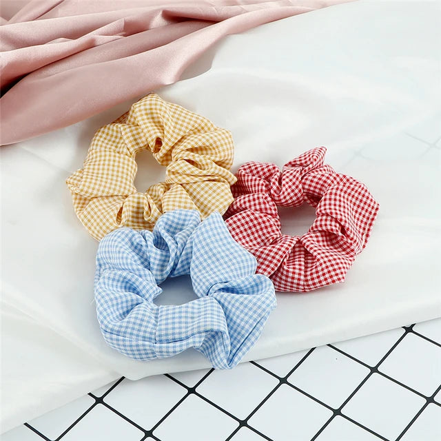 3Pcs/Lot Korean Printing Large Hair Bands For Women Girl Elastic Hair Ring Fashion Scrunchies Dating Party Headdress Accessories