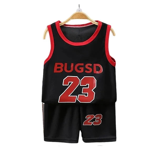 Children's Sets Summer Children Sleeveless T-shirt Shorts Set Quick-drying Outdoor Tank Top Shorts Sets Boys Sport Basketball Tr - Clikcy
