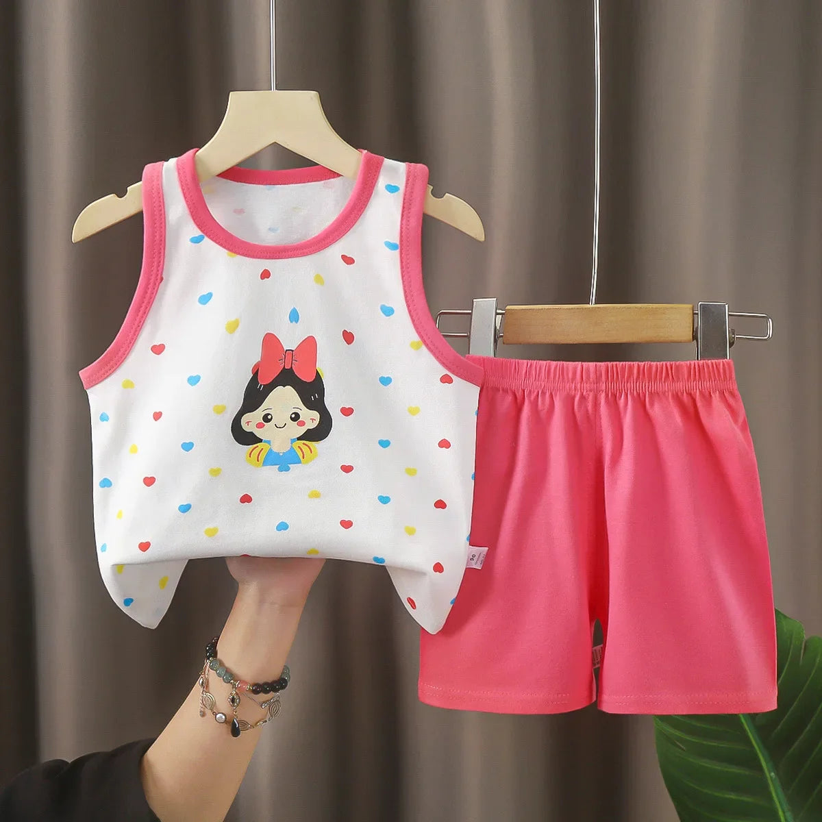 Children Sets Kids Clothes Boys Girls Vest Suit  Summer Children's Clothing baby Cotton T-Shirts Shorts Tank Top Sleeveless - Clikcy