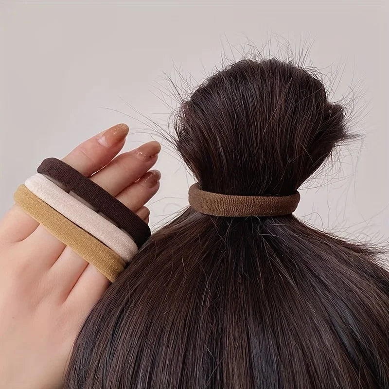 20pcs/can High Elastic Hair Ring French Style Bands Tie Thickened Hair Rope Basic Simple Head Rope For Women Girls Iddal Choice - Clikcy
