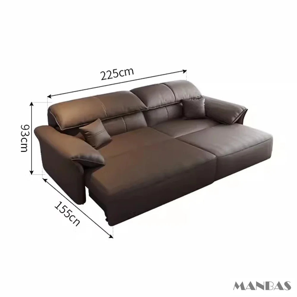 Linlamlim Electric Sofa Convertible for Cinema Living Room | Genuine Leather Electric Multifunction Sofa Bed | Folding Sofa Beds - Clikcy