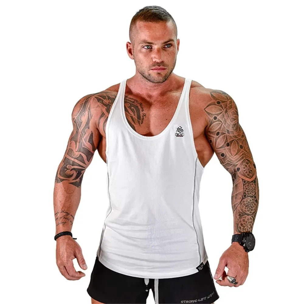 Mens Bodybuilding Tank top Gyms Fitness sleeveless shirt 2025 New Male Cotton clothing Fashion Singlet vest Undershirt Hombre - Clikcy