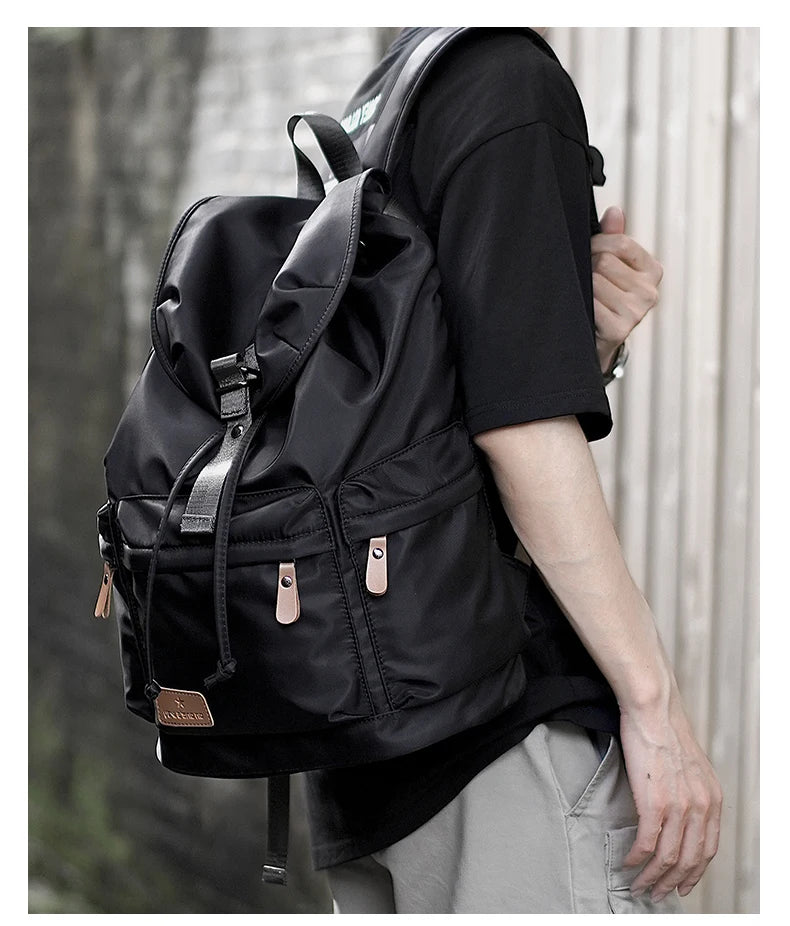 Fashion Men Backpacks Nylon Waterproof USB Charging Bag Casual Travel Korean Stlye Mochila for Travel Vintage School Bag - Clikcy