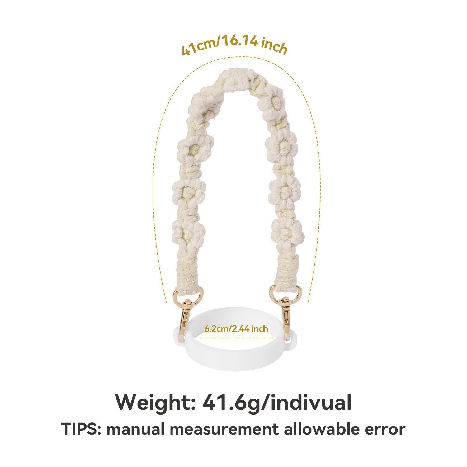 Amazon's popular Stanley daisy flower water cup hanging rope, food grade silicone ring, portable kettle cup strap