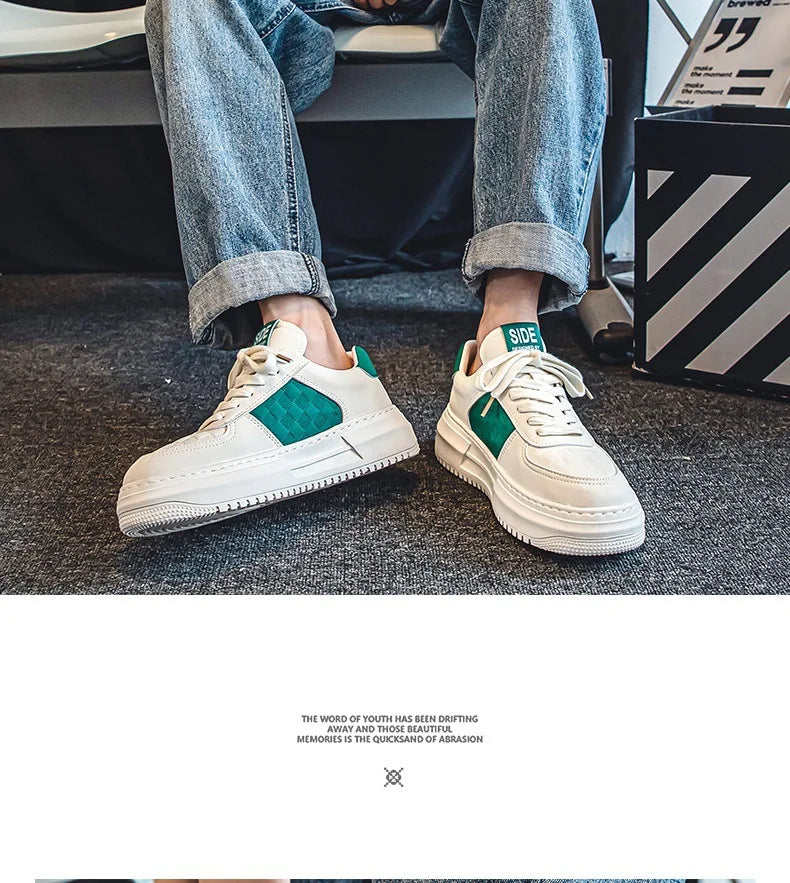 Men's Casual Shoes 2025 New Fashion Platform Shoes Outdoor Casual Sneakers Men Street Skate Shoe Lace-up Shoes Zapatillas Hombre - Clikcy