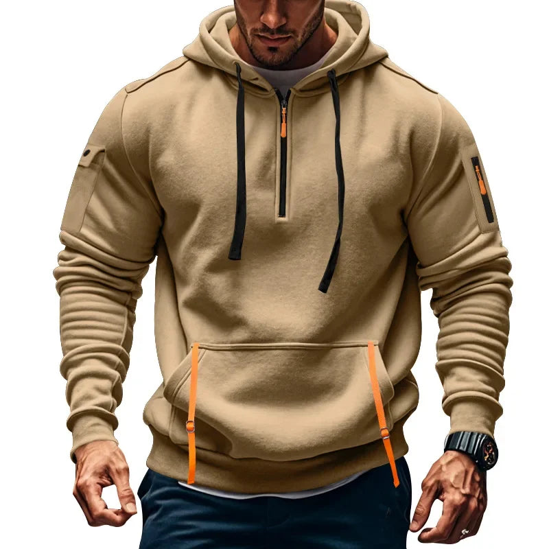 New Trendy Drop Shoulder Hooded Sweatshirt Men's Pullover Fashion Sweatshirt Casual Hoodie Jacket S-XXXL - Clikcy