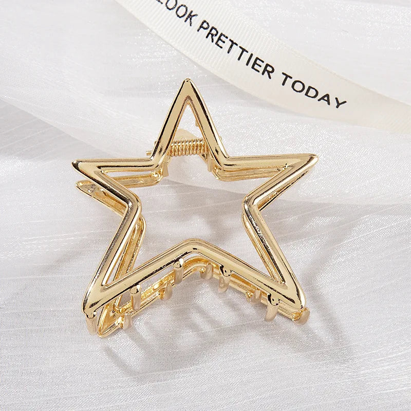 Hollow Star Hair Claws Sweet Cool Charm Trend Hair Clips for Women Girls Y2k Hair Accessories Stylish Hairpins for Gifts - Clikcy
