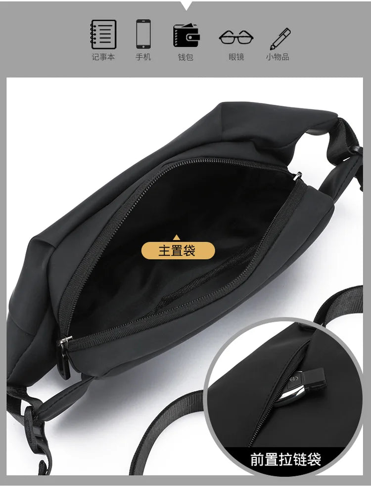 Men Minimalist Outdoor Sports Running Jogging Waist Bag Man Waterproof Fanny Pack Stylish Cross Body Belt Bag Waist Bag for Men - Clikcy