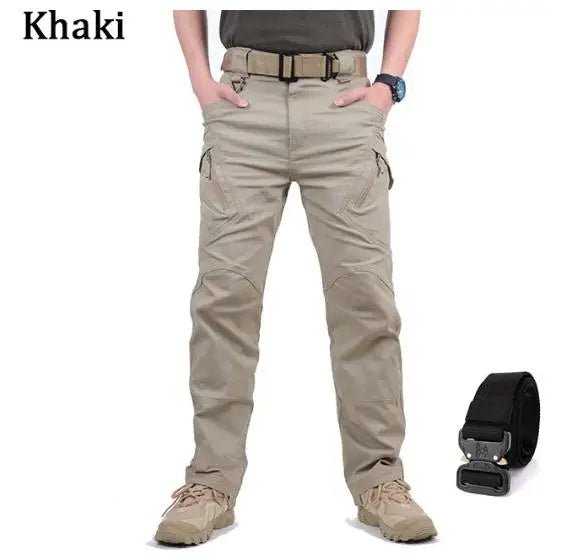 Mens Waterproof Cargo Pants Elastic Multiple Pocket SWAT Combat Trousers Outdoor Joggers Pant Tactical Hiking Hunting Pants Men - Clikcy