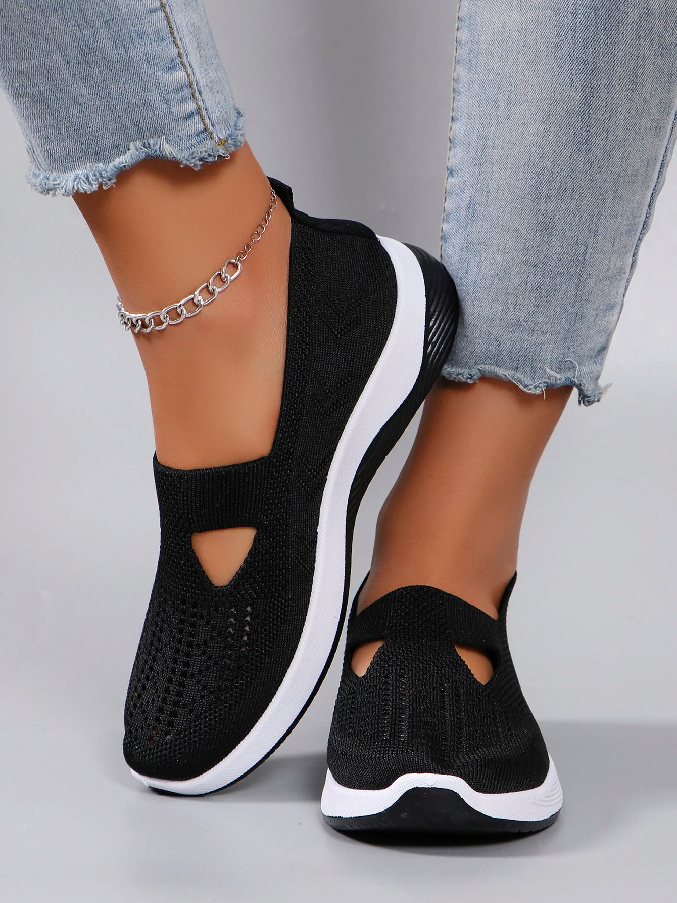 Spring new women's sports shoes, fashionable, breathable, lightweight, non-slip, wear-resistant, casual sports shoes, flat shoes - Clikcy