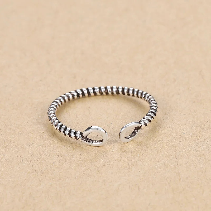 Hot 925 Sterling Silver Ring AAA Zircon Adjustable Simplicity Fashion Exquisite Women Jewelry Accessories Wedding Party Gift - Clikcy