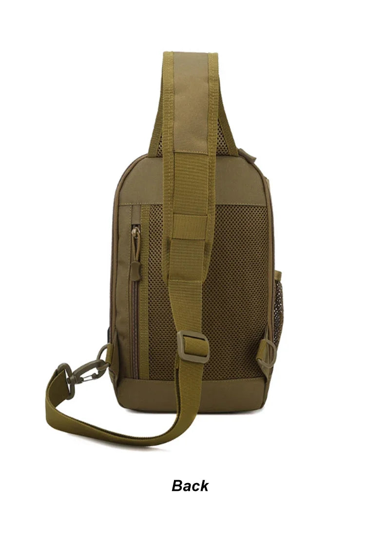 Tactical Shoulder Bag Molle Shoulder Backpacks Sling Daypack Backpack with USB Charging Port Chest Fishing Camping Fanny Pack - Clikcy