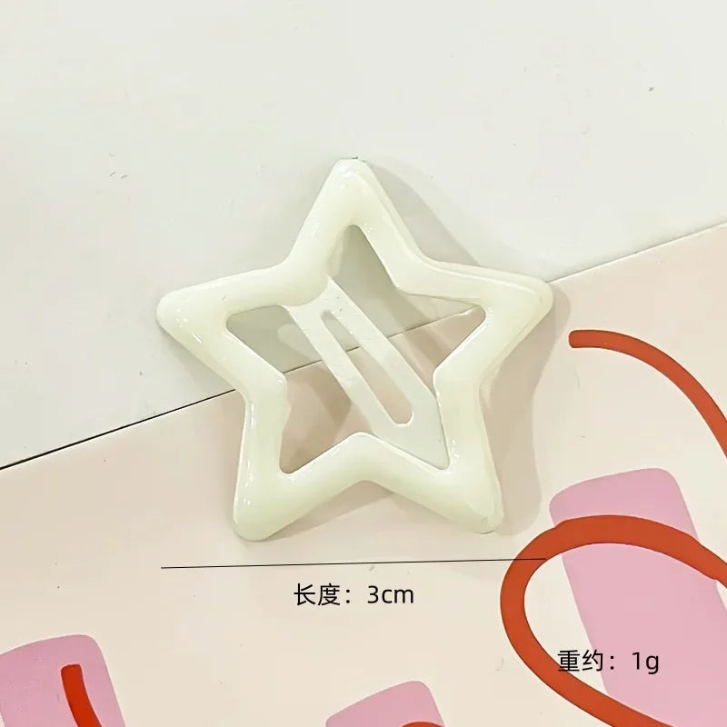 10pcs Colorful Star BB Hair Clips Girls Y2K Cute Star Barrettes Women Simple Metal Snap Clip Headdress Hair Jewelry Accessories - Clikcy