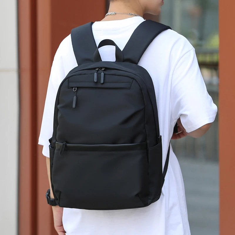 1 14 Inch Large Capacity Leisure Schoolbag Sports Simple Men And Women Universal Computer Backpack With Pendant - Clikcy