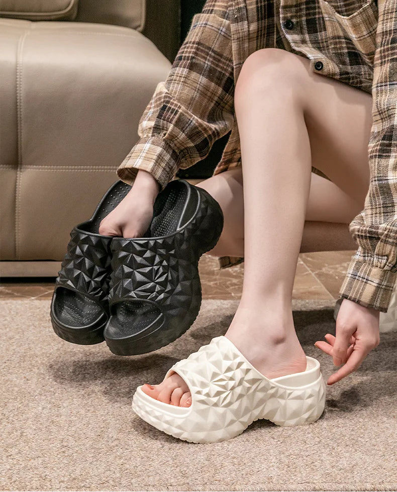 Bebealy New Women Sandals Durian sandals Outdoor Platform Beach Sandals Summer Wear-resistant Nonslip Cloud Slippers Home Slides - Clikcy