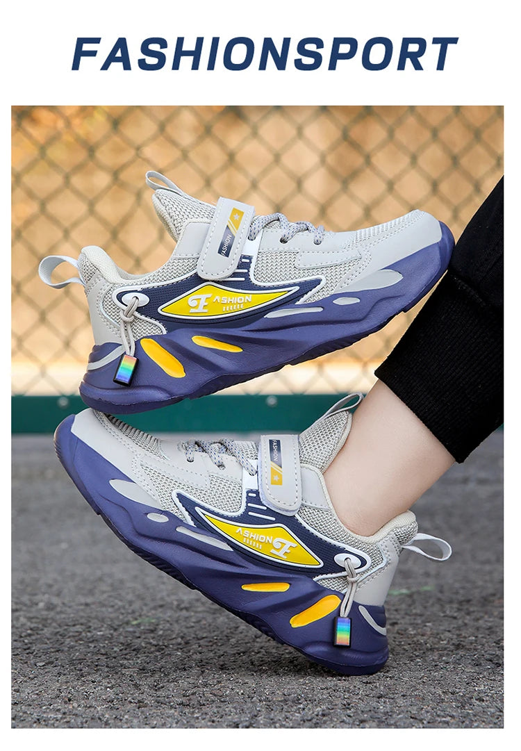 Kids' Sneakers Children Casual Sports Shoes for Boys Breathable Summer Mesh Kids Hook&Loop Students Girls School Running Shoes - Clikcy