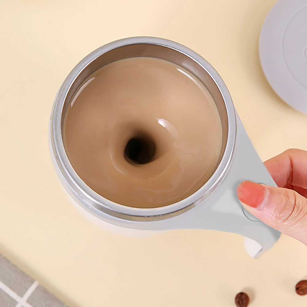 1pcs Automatic Self Stirring Magnetic Mug Stainless Steel Temperature Difference Coffee Mixing Cup Blender Mixer Thermal Cup