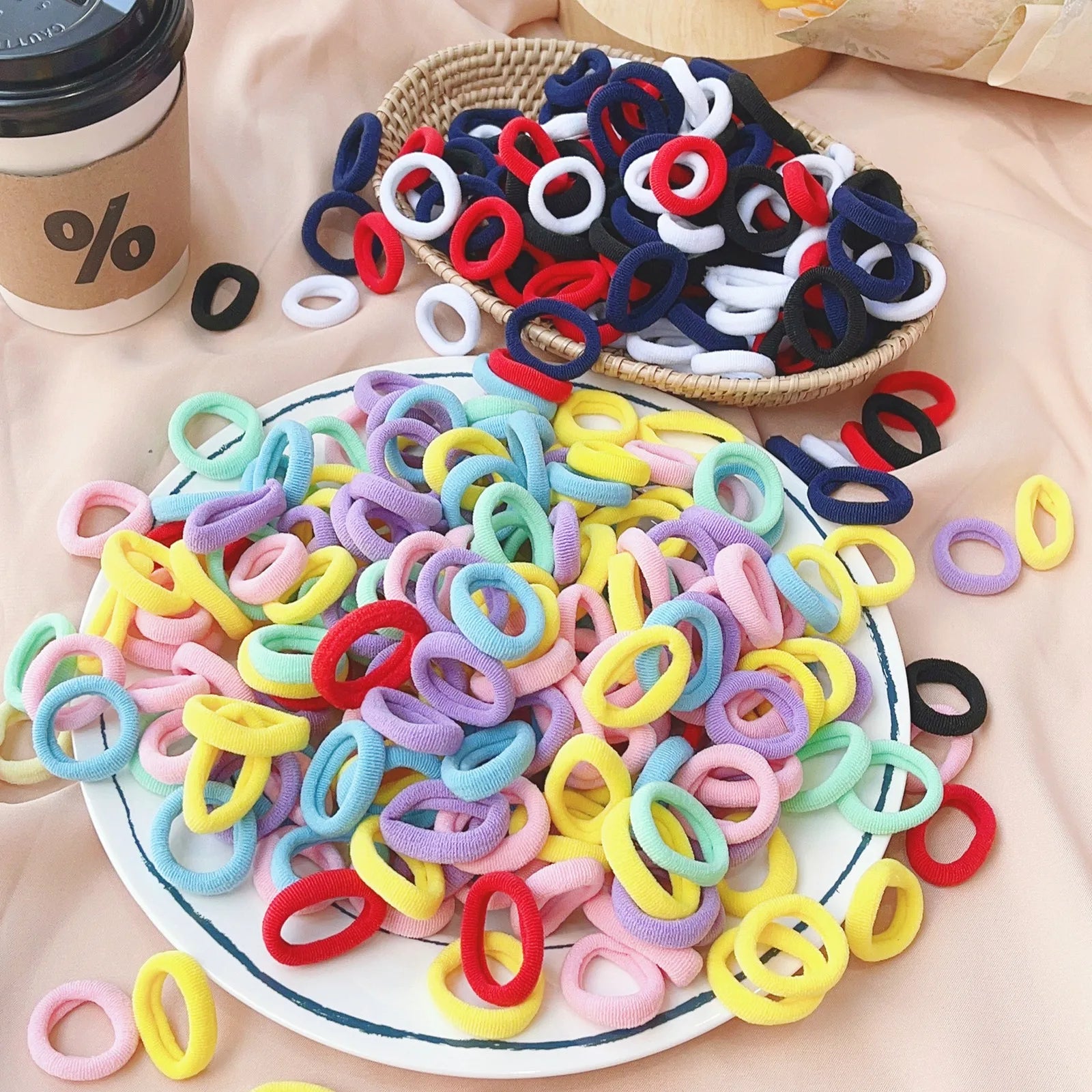 20/50pcs Kids Elastic Hair Bands Girls Sweets Scrunchie Rubber Band for Children Hair Ties Clips Headband Baby Hair Accessories - Clikcy
