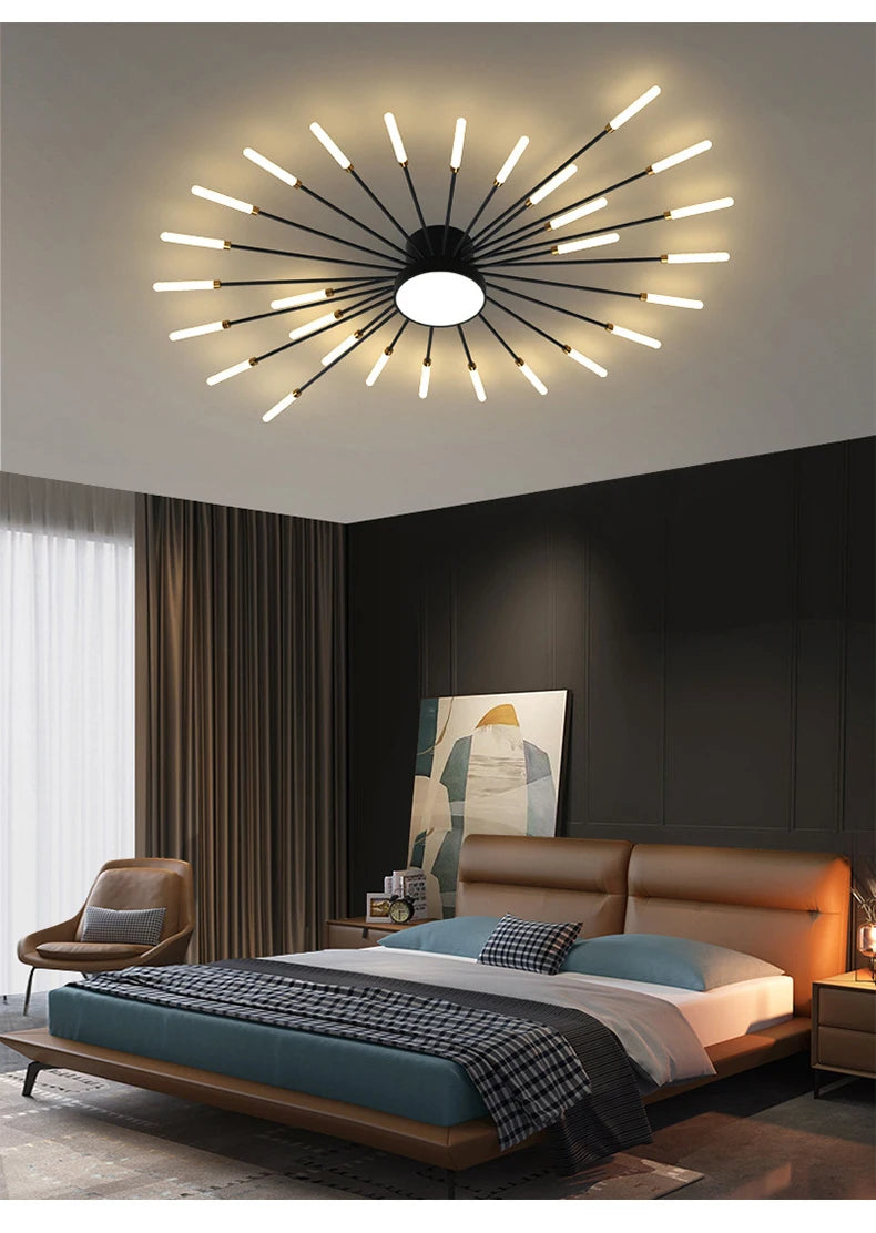 Modern Creativity Fireworks Led Ceiling Lights Living Dining Room Ceiling Chandeliers Lighting Bedroom Luster Lamps Luminaire - Clikcy