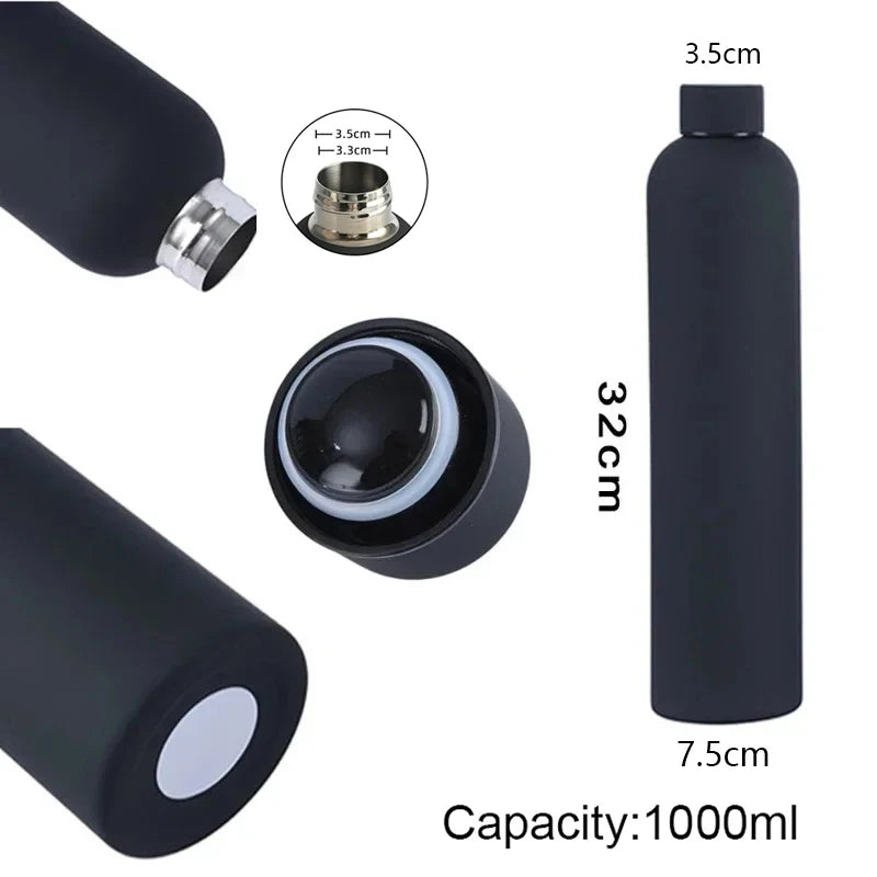 1000ML Double-Wall Stainless Steel Leak-proof Thermal Vacuum Flask Insulated Water Bottle Sports Coffee Straight Body Cup - Clikcy