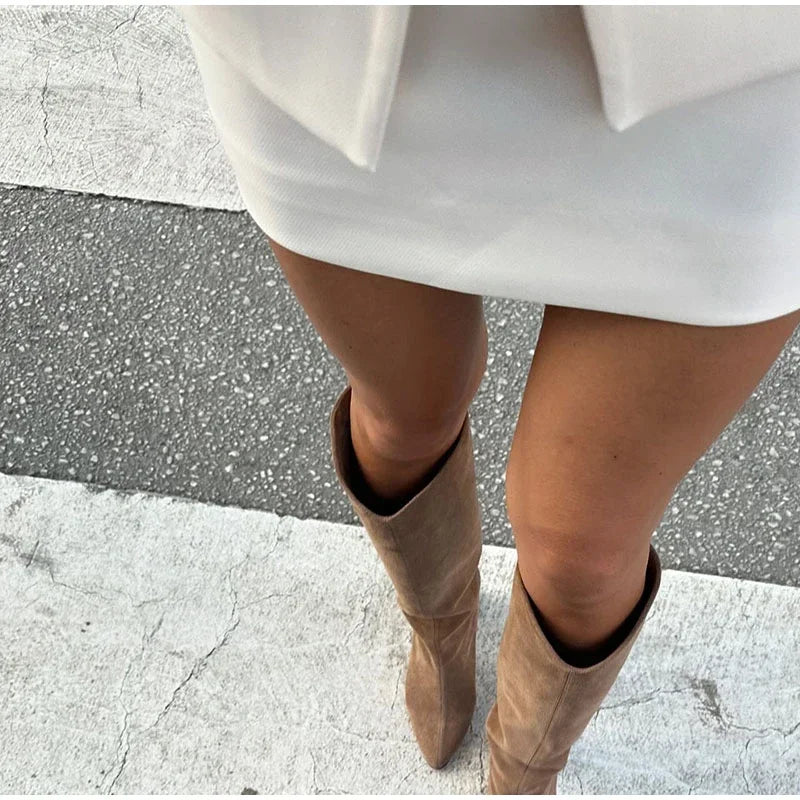 Casual Single Breasted Loose O-neck Blazer Coat Elegant Solid Skirt Set for Women High Waist Skirts Female 2025 Spring Outfit - Clikcy